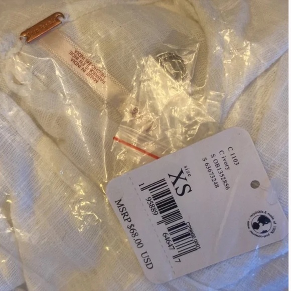 Free People Revolve Zuri Open Back Ruffle Blouse in Ivory - Picture 4 of 12